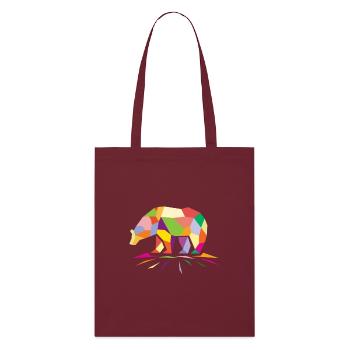 Ours polygone - Tote bag bio Stanley/Stella - bordeaux - Devant