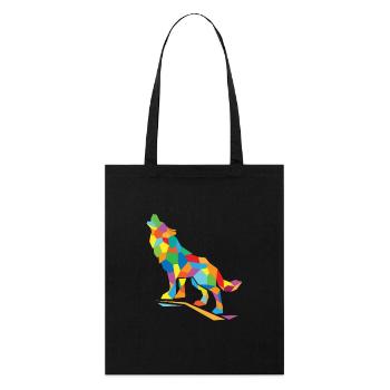 Wolf polygon - Stanley/Stella Organic Tote Bag - black - Front