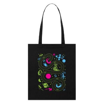 Outer Space Car Track Kids - Stanley/Stella Organic Tote Bag - black - Front