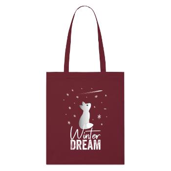 Winter Dream Un doux renard de neige Observé - Tote bag bio Stanley/Stella - bordeaux - Devant