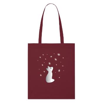 Un doux renard de neige Observe des flocons de neige - Tote bag bio Stanley/Stella - bordeaux - Devant