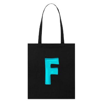 Première lettre F - Tote bag bio Stanley/Stella - noir - Devant