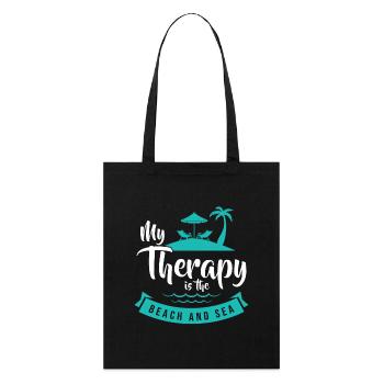 Vacances à la mer en disant des palmiers - Tote bag bio Stanley/Stella - noir - Devant