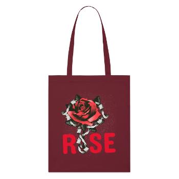 Red Rose with Chain Links - Stanley/Stella Organic Tote Bag - burgundy - Front