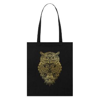 Hibou Owl Graphiques Art Cadeau Mandala - Tote bag bio Stanley/Stella - noir - Devant
