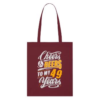 49. Geburtstag bier - Stanley/Stella Bio-Stoffbeutel - Burgunderrot - Vorne
