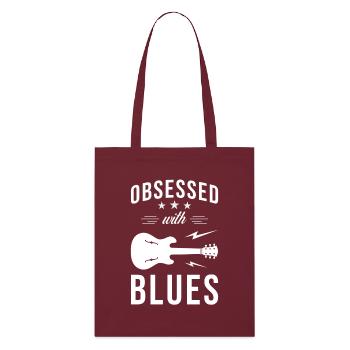 Blues Musik Spruch Geschenk - Stanley/Stella Bio-Stoffbeutel - Burgunderrot - Vorne