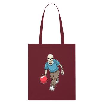 Boule de bowling squelette - Tote bag bio Stanley/Stella - bordeaux - Devant