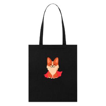 Corgi chien superhéros - Tote bag bio Stanley/Stella - noir - Devant