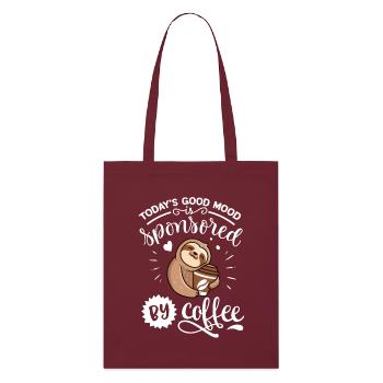 Café paresseux Chemise Bonne Humeur - Tote bag bio Stanley/Stella - bordeaux - Devant