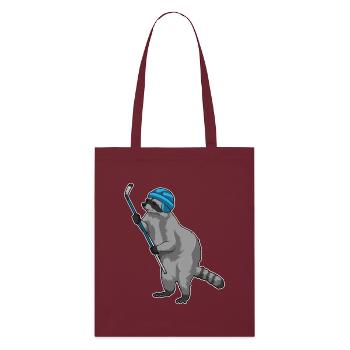 Waschbär Eishockey Eishockeyschläger - Stanley/Stella Bio-Stoffbeutel - Burgunderrot - Vorne