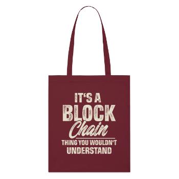 Crypto Blockchain - Stanley/Stella Organic Tote Bag - burgundy - Front