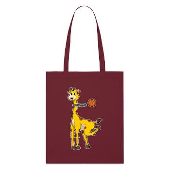 Giraffe Basketball Basketballkorb - Stanley/Stella Bio-Stoffbeutel - Burgunderrot - Vorne