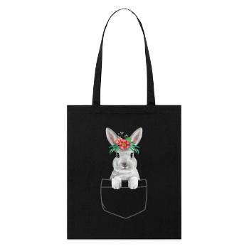 Rabbit Easter Flowers Rabbit Mom - Stanley/Stella Organic Tote Bag - black - Front