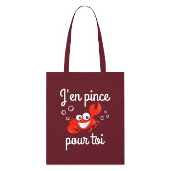 I pinch for you, declaration of love - Stanley/Stella Organic Tote Bag - burgundy - Front