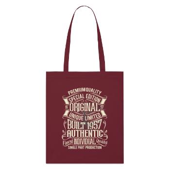 1957 Naissance Anniversaire Rétro Vintage - Tote bag bio Stanley/Stella - bordeaux - Devant