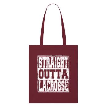 Lacrosse Spruch lustig - Stanley/Stella Bio-Stoffbeutel - Burgunderrot - Vorne