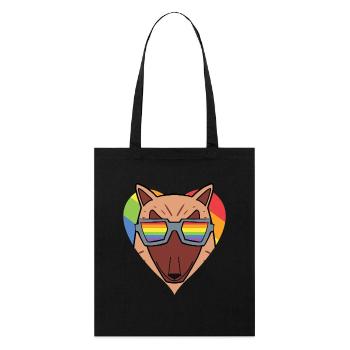 LGBT Hund Regenbogen - Stanley/Stella Bio-Stoffbeutel - Schwarz - Vorne