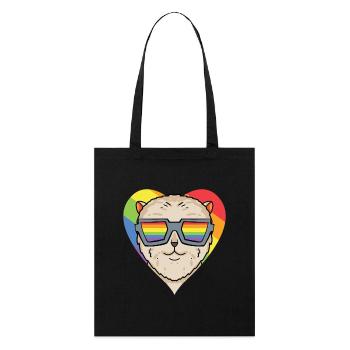Chien LGBT Nain Spitz Rainbow - Tote bag bio Stanley/Stella - noir - Devant