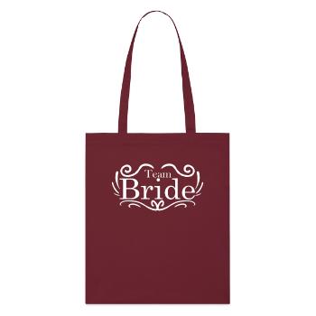 Team Bride - Stanley/Stella Bio-Stoffbeutel - Burgunderrot - Vorne