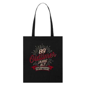 89. Geburtstag Oldtimer - Stanley/Stella Bio-Stoffbeutel - Schwarz - Vorne