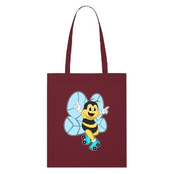 Patins à roulettes Bee - Tote bag bio Stanley/Stella - bordeaux - Devant