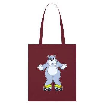 Patins à roulettes hippopotames - Tote bag bio Stanley/Stella - bordeaux - Devant