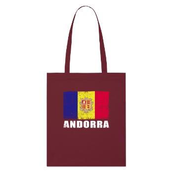 Andorra Flag Grunge Andorra Flag - Stanley/Stella Organic Tote Bag - burgundy - Front