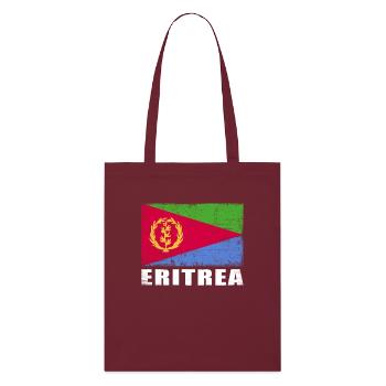 Eritrea Flagge Grunge Eritrea Fahne - Stanley/Stella Bio-Stoffbeutel - Burgunderrot - Vorne
