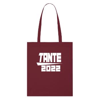 Tante 2022 - Werdende Tante - Tante werden - Stanley/Stella Bio-Stoffbeutel - Burgunderrot - Vorne