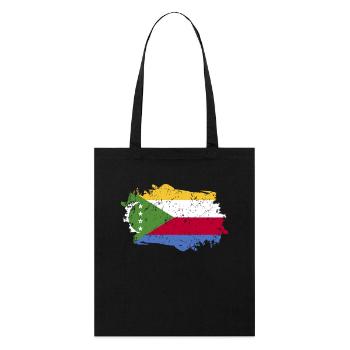 Comoros Flag Grunge Comoros Flag - Stanley/Stella Organic Tote Bag - black - Front