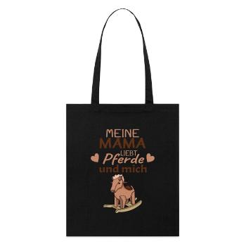Baby Pferd Reiten Spruch - Stanley/Stella Bio-Stoffbeutel - Schwarz - Vorne