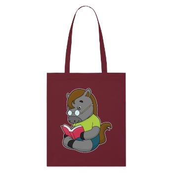 Lunettes de livre Horse Nerd - Tote bag bio Stanley/Stella - bordeaux - Devant