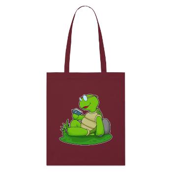Turtle Nerd Book Lunettes - Tote bag bio Stanley/Stella - bordeaux - Devant