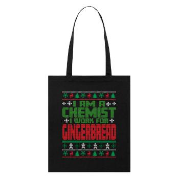 Chimiste Noël dicton - Tote bag bio Stanley/Stella - noir - Devant