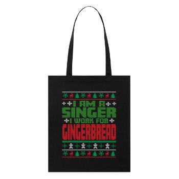 Singer Christmas Saying - Stanley/Stella Organic Tote Bag - black - Front