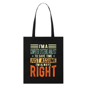 Analyste de systèmes informatiques - Tote bag bio Stanley/Stella - noir - Devant