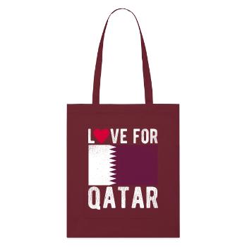 Qatar Flag - Stanley/Stella Organic Tote Bag - burgundy - Front