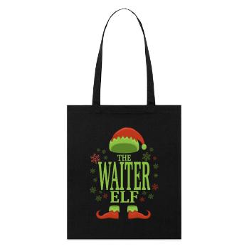 Waiter Christmas Elf - Stanley/Stella Organic Tote Bag - black - Front