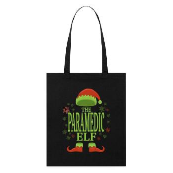 Ambulancier paramédical lutin de Noël - Tote bag bio Stanley/Stella - noir - Devant