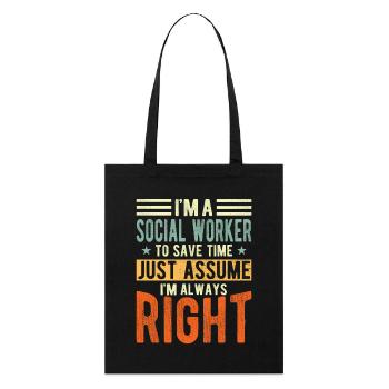 Travailleur social - Tote bag bio Stanley/Stella - noir - Devant