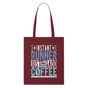 Runner Coffee Quote - Stanley/Stella Organic Tote Bag - burgundy - Front