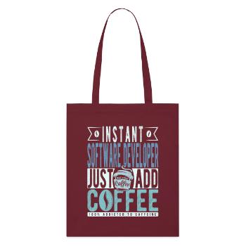 Softwareentwickler Kaffee Spruch - Stanley/Stella Bio-Stoffbeutel - Burgunderrot - Vorne