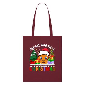The cat who stole christmas for Cat Lovers - Stanley/Stella Organic Tote Bag - burgundy - Front