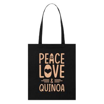 Quinoa Spruch - Stanley/Stella Bio-Stoffbeutel - Schwarz - Vorne