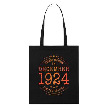 Anniversaire Décembre 1924 Edition Limitée Millésime - Tote bag bio Stanley/Stella - noir - Devant