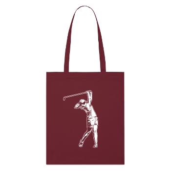 Golfer Mädchen - Stanley/Stella Bio-Stoffbeutel - Burgunderrot - Vorne