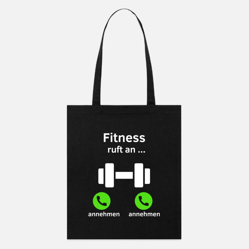 Fitness ruft an - annehmen oder annehmen? - Stanley/Stella Bio-Stoffbeutel - Schwarz