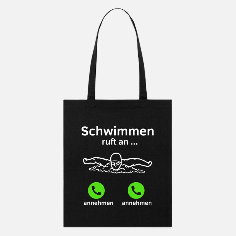 Schwimmen ruft an - annehmen oder annehmen? - Stanley/Stella Bio-Stoffbeutel - Schwarz
