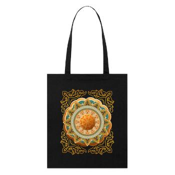 Gold Mandala, 3D Mandala, Vintage Arabesque - Stanley/Stella Organic Tote Bag - black - Front